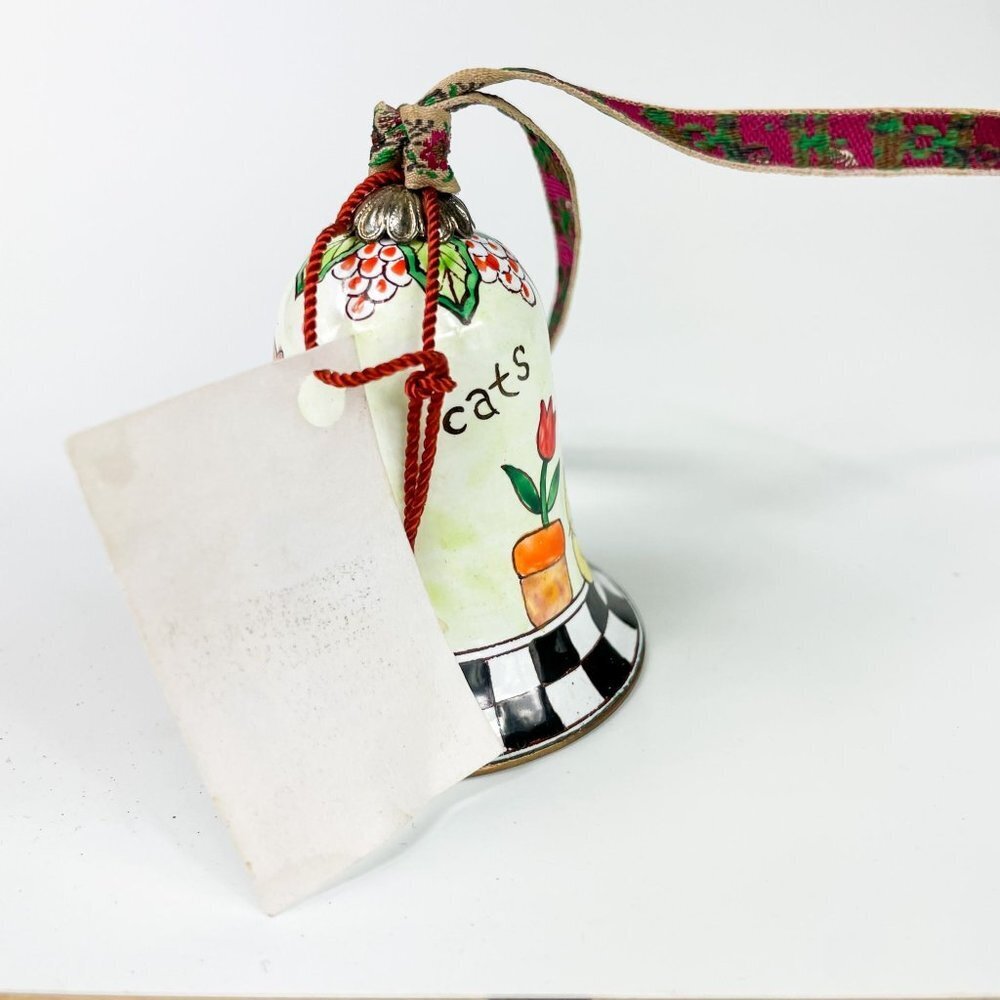 Kelvin Chen Cats on Checkered floor Enameled Bell - Picture 4 of 5